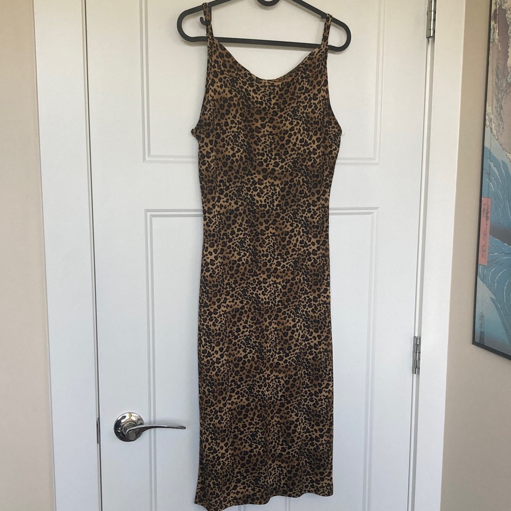 Vintage Leopard Print Slip Dress